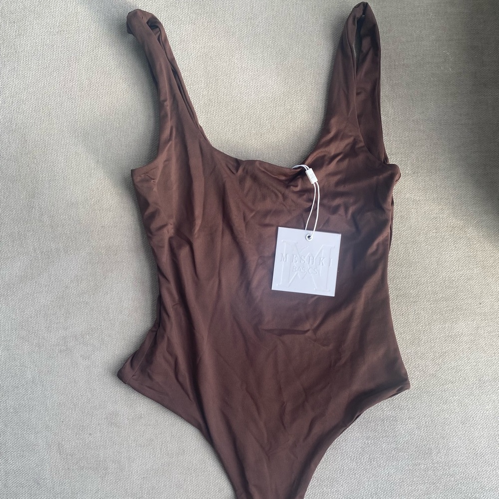 Meshki Jaelyn Thick Strap Scoop Neck Bodysuit XS